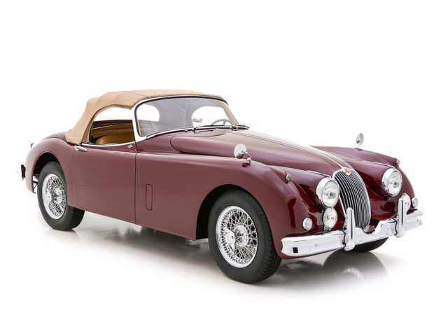 front of jaguar roadster for sale by hyman classic cars