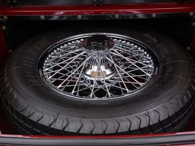 spare tire of jaguar roadster for sale by hyman classic cars
