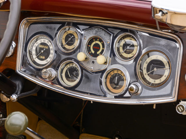 dashboard of old packard eight touring for sale by hyman classic cars