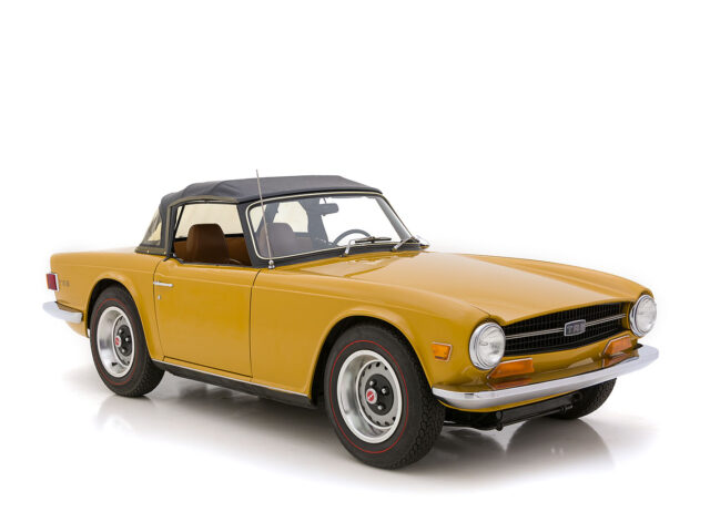 front of triumph tr6 roadster for sale by hyman classic car dealers