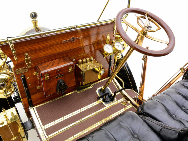 front interior of old stevens duryea model r touring for sale by hyman vintage cars