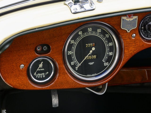 speedometer of alvis speed tourer 4 door for sale by hyman classic car dealers