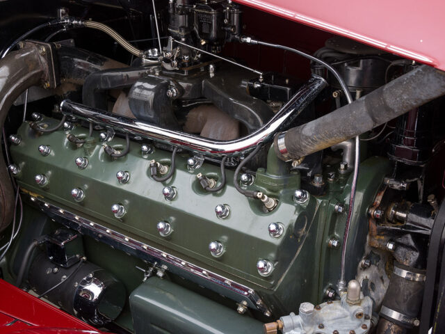 engine of packard twelve club sedan for sale by hyman classic car dealers
