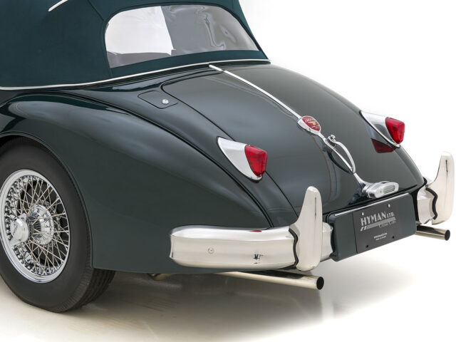 back of jaguar xk140 drophead for sale by hyman classic car dealers