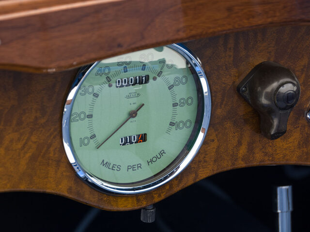 speedometer of mg ta tickford drophead coupe for sale by hyman classic car dealers