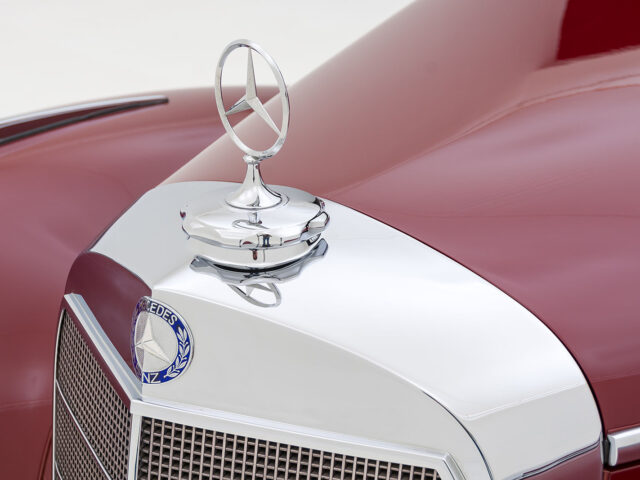 front metal piece of mercedes-benz cabriolet for sale by hyman classic car dealers