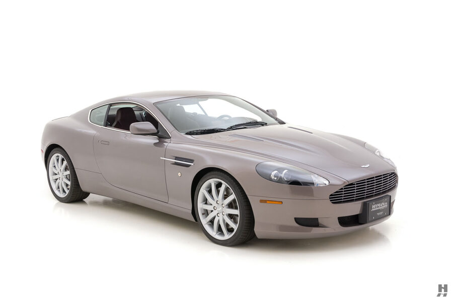 angled front side view of aston martin for sale at hyman classic car dealers