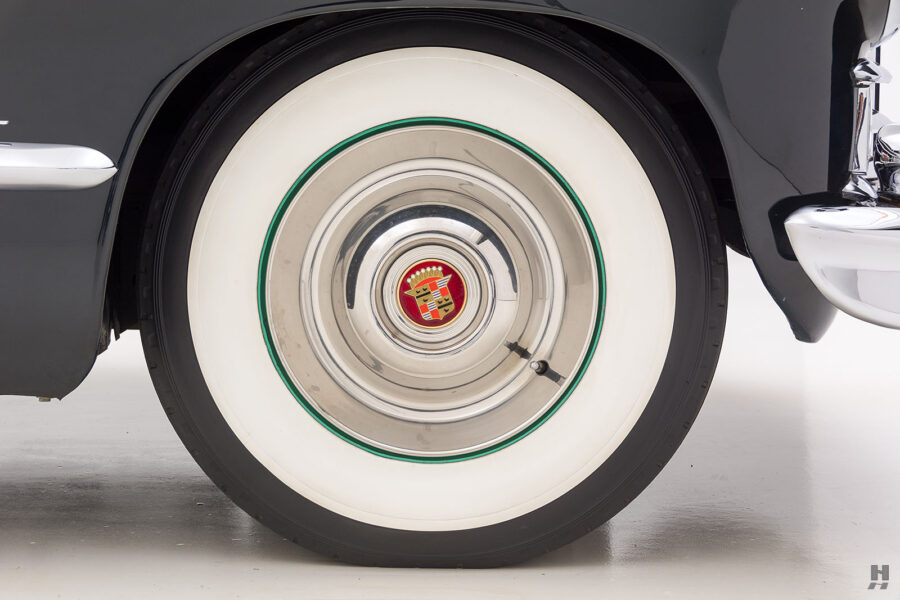 back tire of vintage cadillac convertible for sale at hyman classic cars