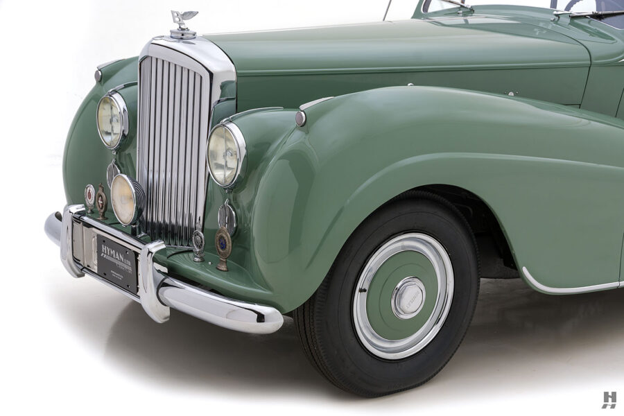 angled frontside of classic 1951 bentley ward coupe for sale at hyman cars