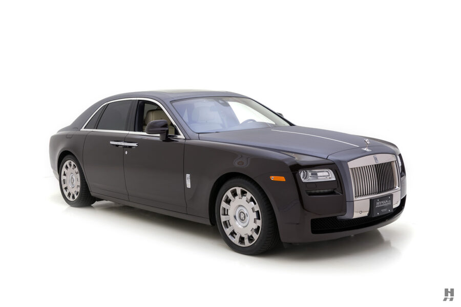 angled frontside of old rolls-royce ghost model for sale at hyman classic cars