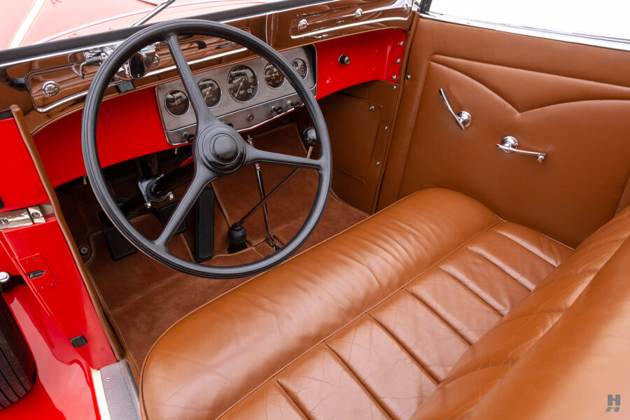 front interior of vintage auburn cabriolet for sale at hyman dealers
