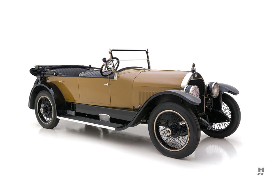 angled view of antique 1921 stutz series touring vehicle for sale at hyman cars