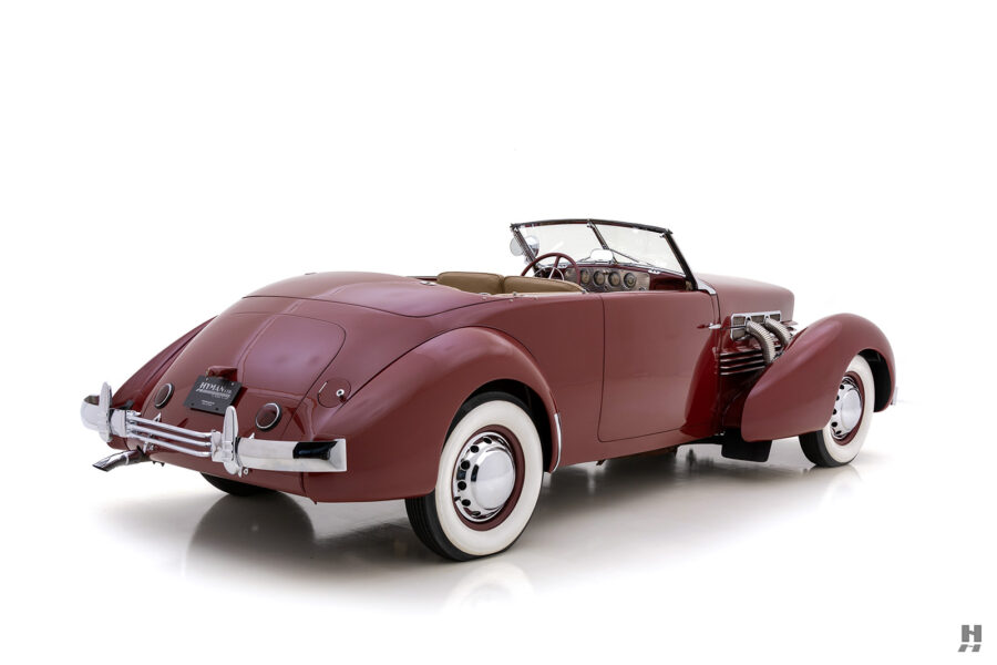 angled side view of vintage cord phaeton for sale at hyman dealers