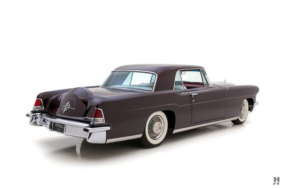 angled backside of vintage 1956 lincoln continental car for sale at hyman dealers