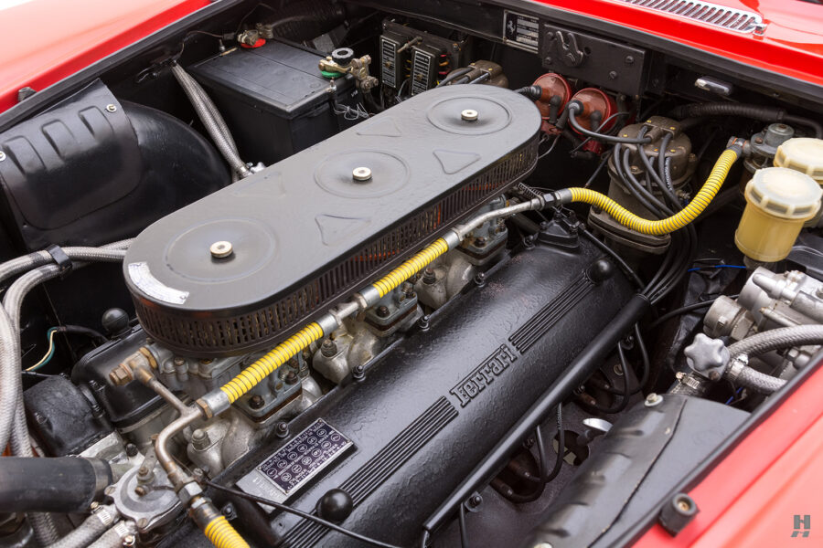 engine of vintage 1966 ferrari coupe for sale at hyman classic cars
