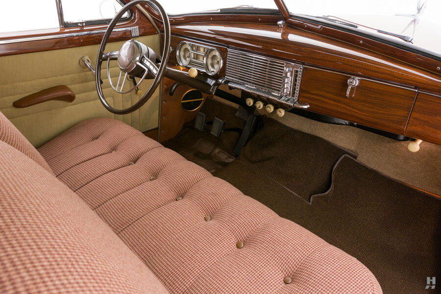 front interior of vintage packard for sale at hyman classic cars