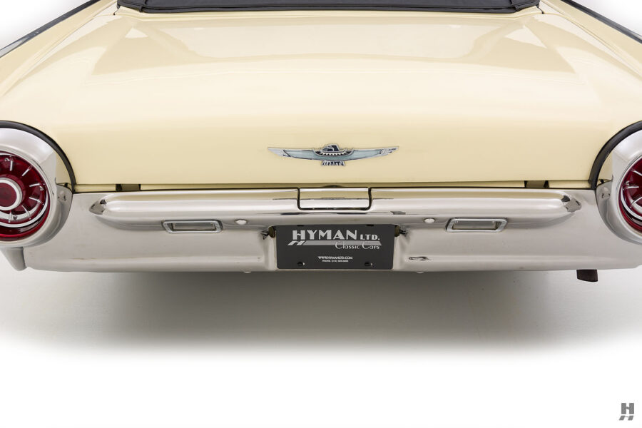 back of old ford thunderbird for sale at hyman classic cars