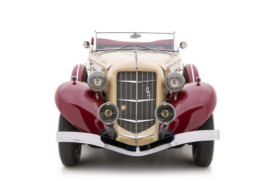 front of old auburn salon phaeton for sale by hyman dealers