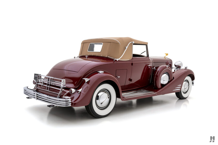 back of old 1933 cadillac convertible coupe for sale by hyman dealers