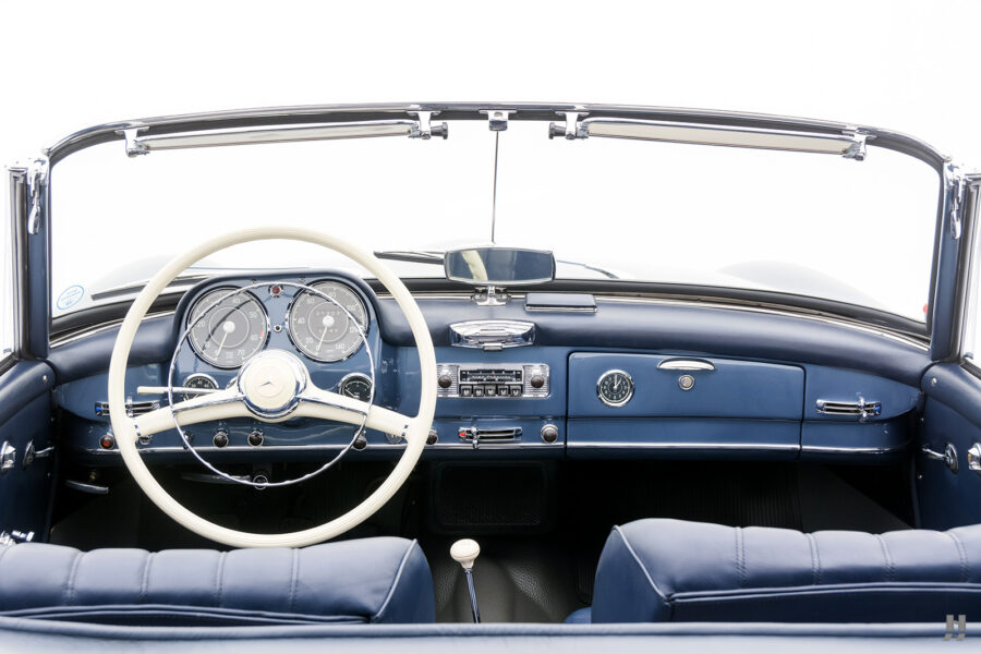interior of old 1956 mercedes benz for sale by hyman car dealers