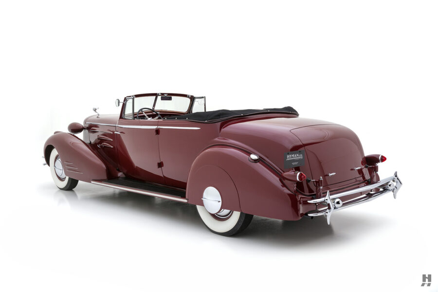 back of old cadillac v-16 convertible for sale by hyman car dealers