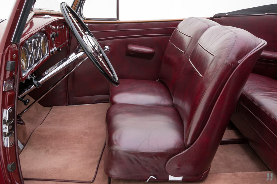 interior of old cadillac v-16 convertible for sale by hyman car dealers