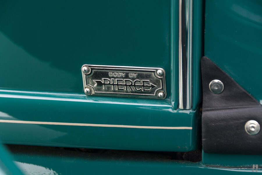 close up of antique pierce arrow model touring phaeton for sale by hyman classic cars