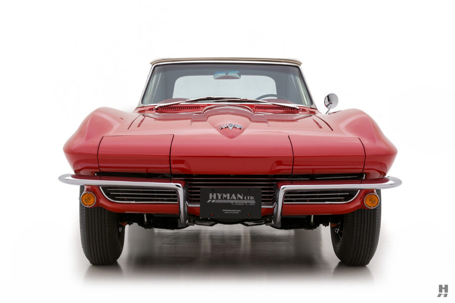 front of chevrolet corvette convertible for sale by hyman classic cars