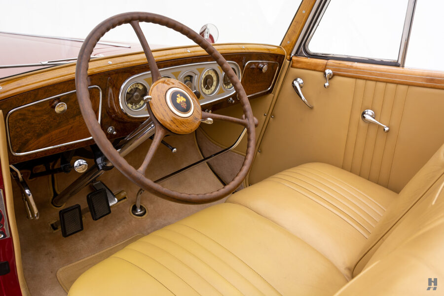 front interior of packard twelve convertible sedan for sale by hyman classic cars