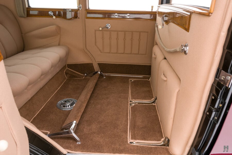 interior of packard sedan for sale by hyman classic car dealers