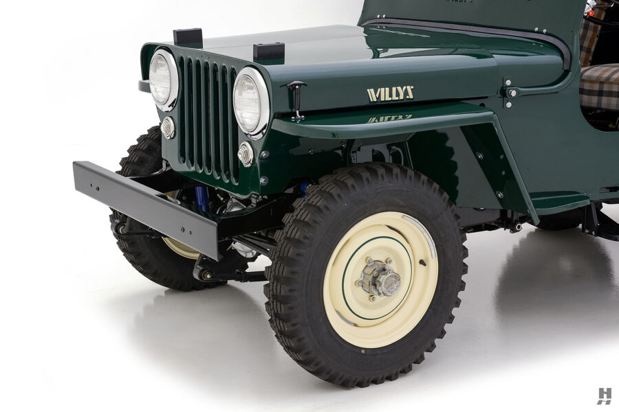 Front of antique Willys Model CJ-3A Jeep for sale by Hyman classic cars