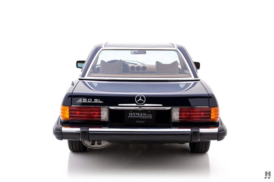 back of vintage 1979 Mercedes-Benz 450 SL for sale by Hyman classic cars
