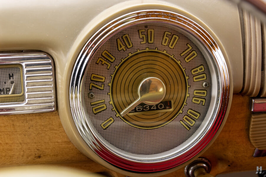 speedometer of antique 1948 Ford Super Deluxe for sale by Hyman classic cars